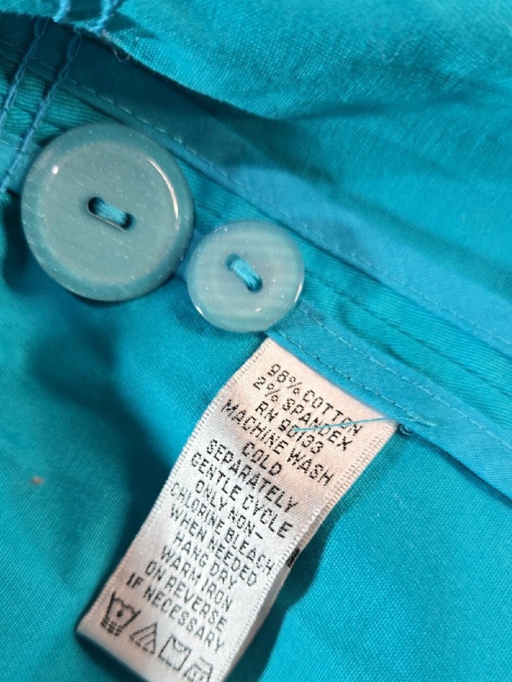 Joan Rivers Jacket Blazer Button-Front Lightweight 3/4 Sleeve Unlined Teal - Picture 8 of 11